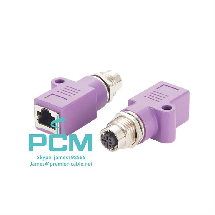 Industrial Ethernet Adaptor M12 To RJ45 D-Coding
