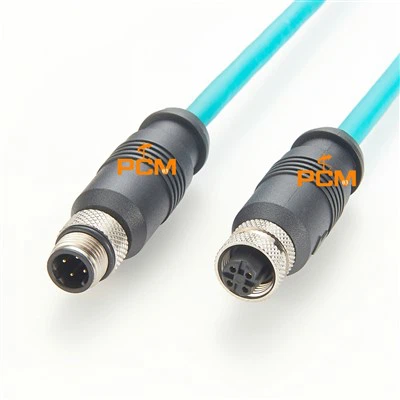 Profinet M12 D-Code 4- PIN CABLE DE CAT6A Ethernet