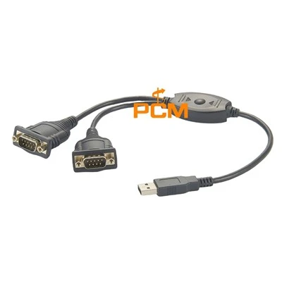 Cable USB a RS232 DB9 de doble port amb xips FTDI